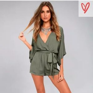 Olive green romper